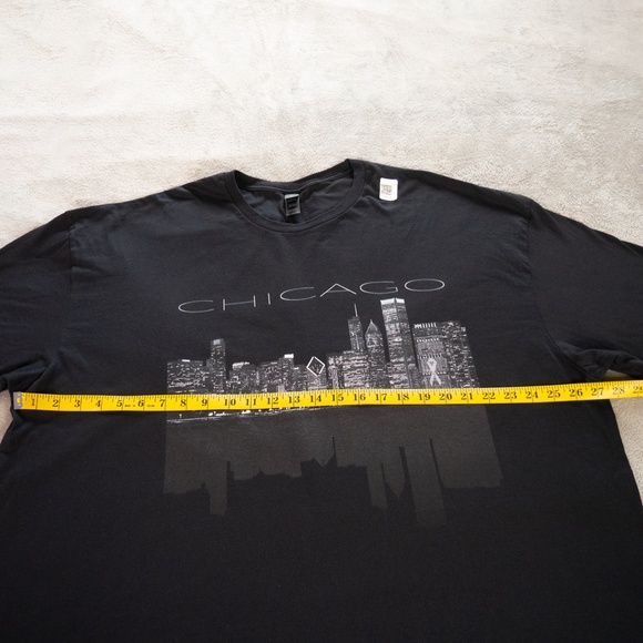 Chicago City Skyline Lights At Night Graphic T-Shirt Men’s 3XL Black Cityscape - Picture 8 of 12